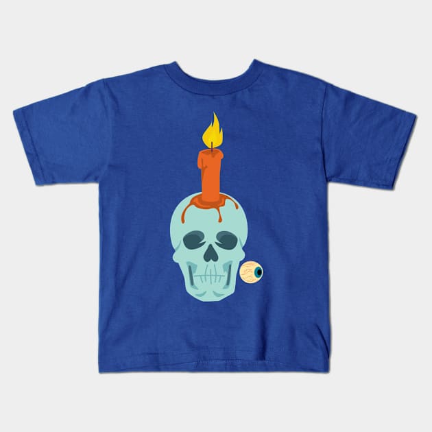 Halloween Candle skull Kids T-Shirt by holidaystore